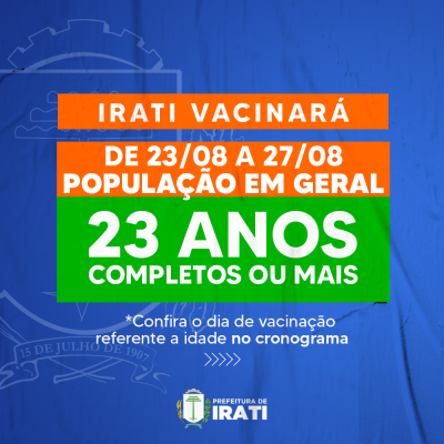 Nesta semana, Irati vacinará população acima dos 23 anos