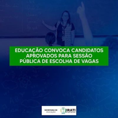 Educação convoca candidatos aprovados em PSS para sessão pública de escolha de vagas