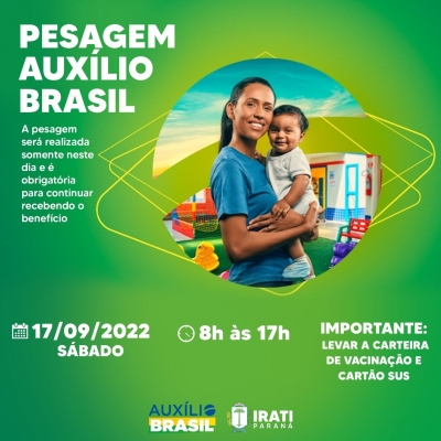 Irati fará pesagem dos participantes do programa Auxílio Brasil