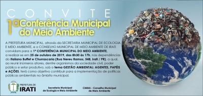 1ª Conferência Municipal do Meio Ambiente acontece sexta (25/10)