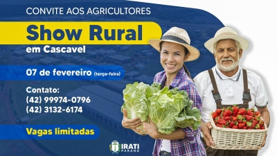Agricultores de Irati podem participar gratuitamente do Show Rural em Cascavel
