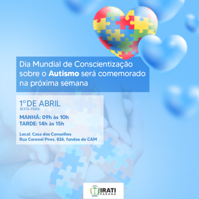 Dia Mundial de Conscientização sobre o Autismo será comemorado na próxima semana