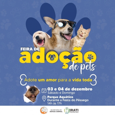 Feira de Adoção de Pets acontece junto com a Festa do Pêssego