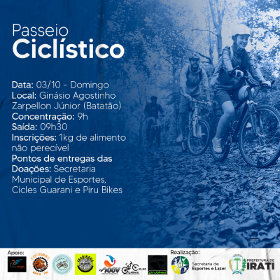 Secretaria de Esportes e Lazer de Irati promove Passeio Ciclístico