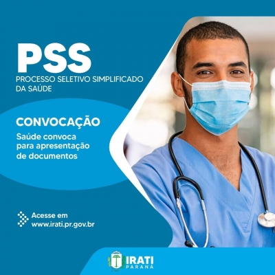 Secretaria de Saúde de Irati convoca aprovados em PSS 